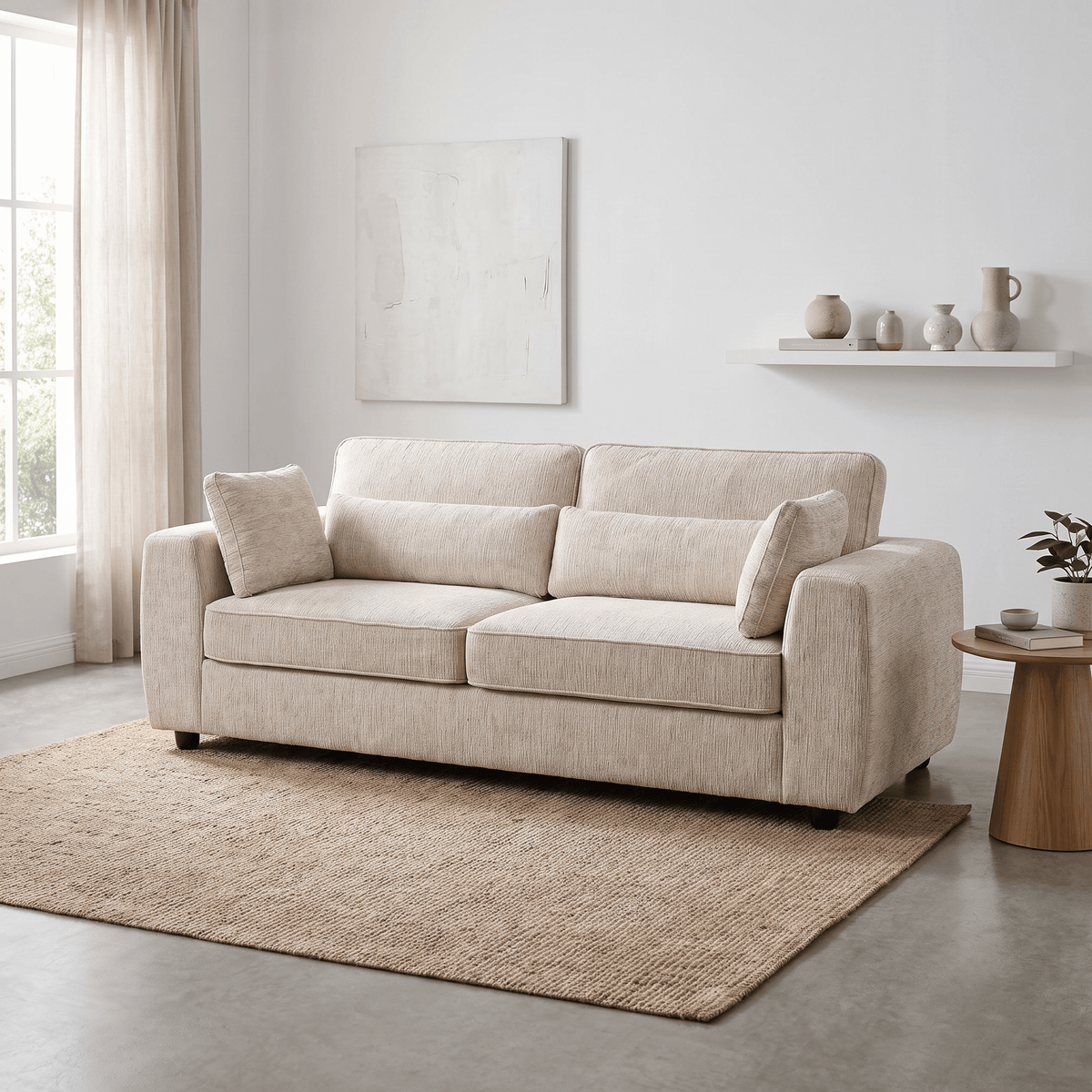Furniture  -  Esmerelda 3 Seater Sofa - Cream  -  60486601