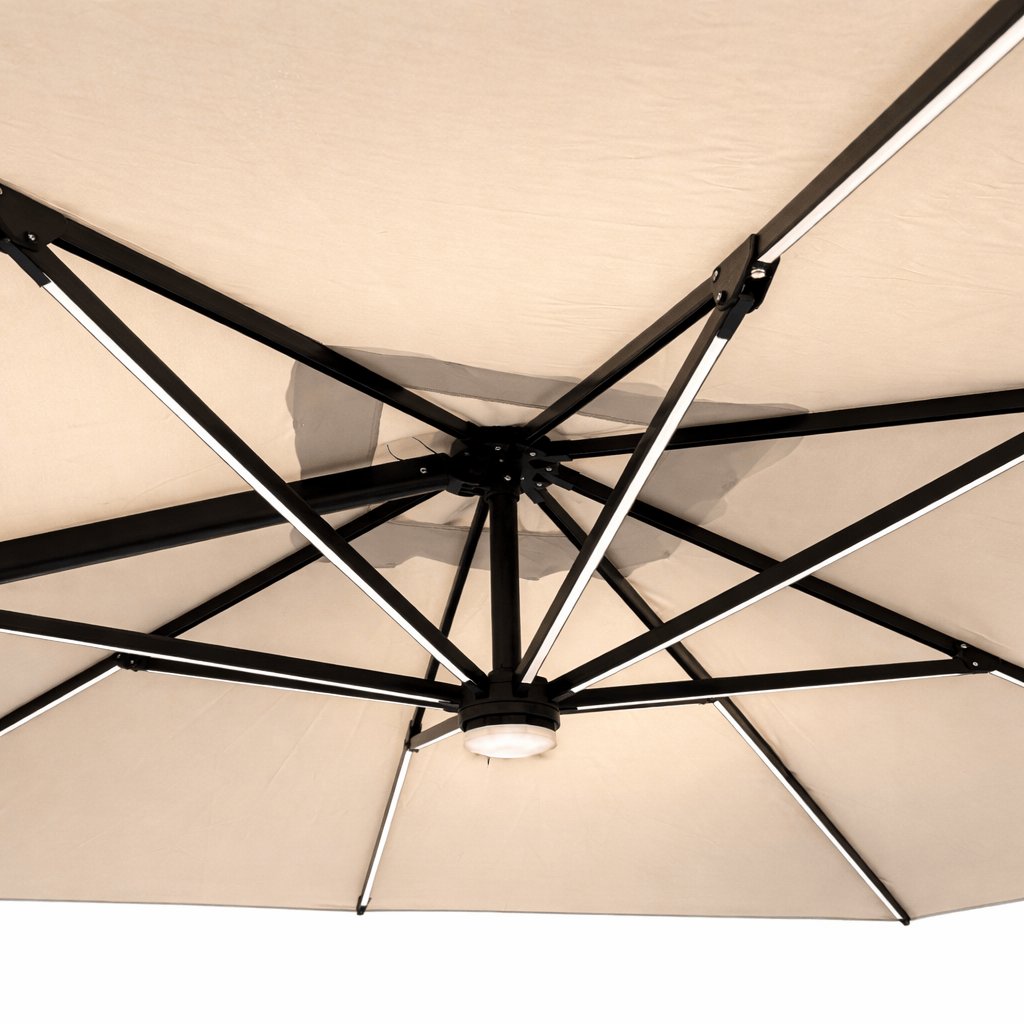 Gardening  -  Weatherking 3x3 Lazio Parasol & Base - Light Taupe  -  60485877