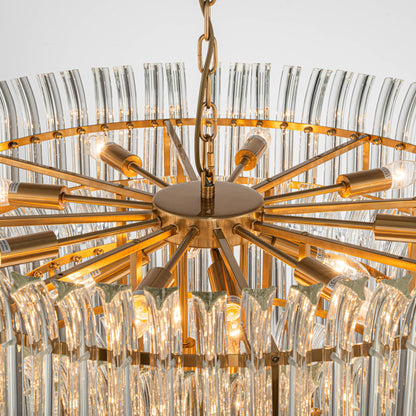 Lights  -  YS 10-1733-16 Iron & Clear Glass 16 Light Chandelier  -  60486007