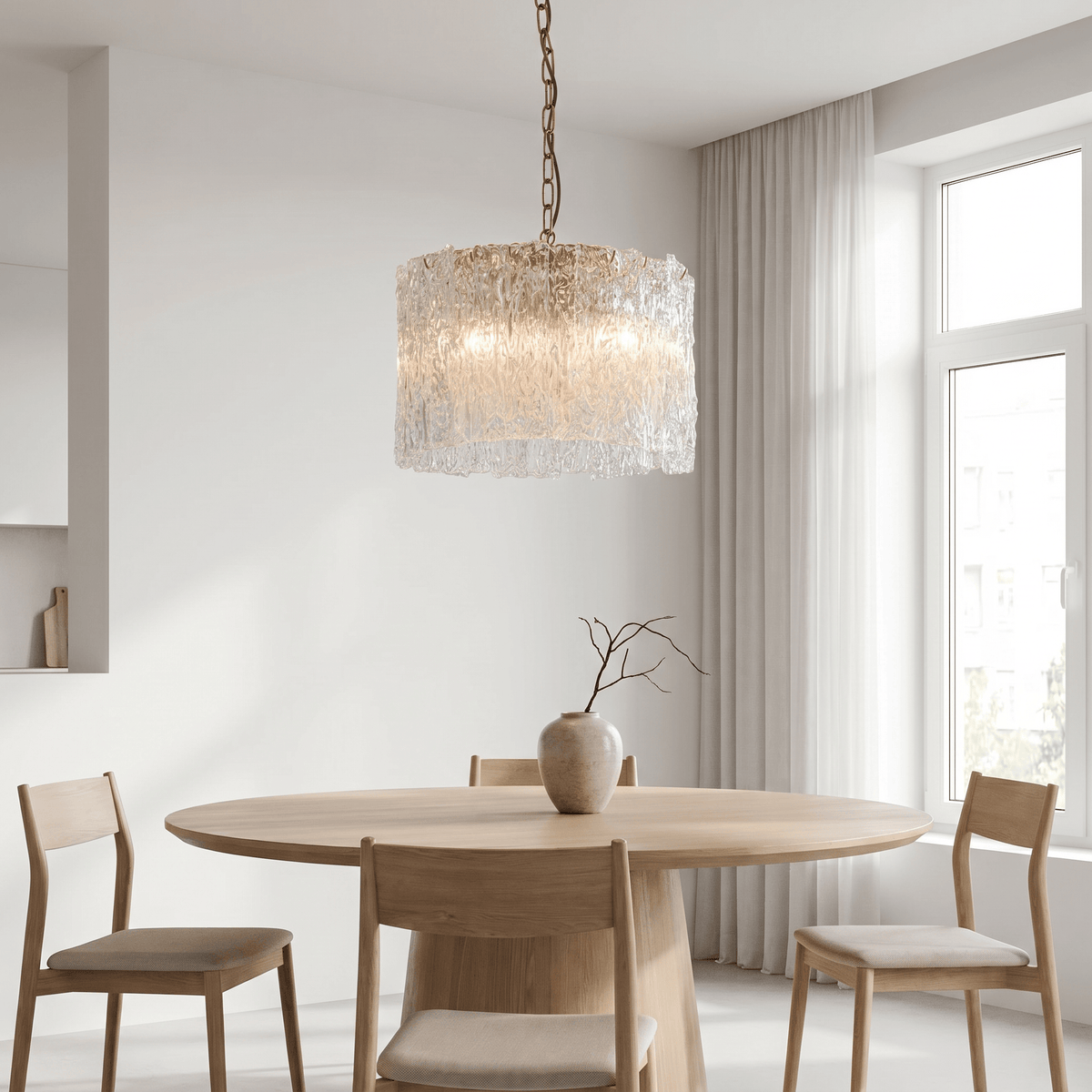 Lights  -  YS 10-1714-4 Iron & Clear Glass 4 Light Chandelier  -  60486005