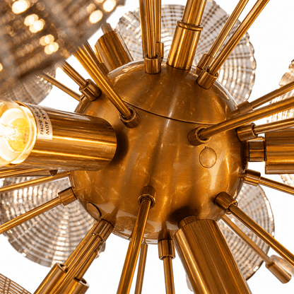 Lights  -  Iron & Glass 6 Light Chandelier - Smoke Glass  -  60486003