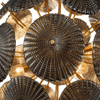 Lights  -  Iron & Glass 6 Light Chandelier - Smoke Glass  -  60486003