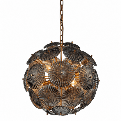 Lights  -  Iron & Glass 6 Light Chandelier - Smoke Glass  -  60486003