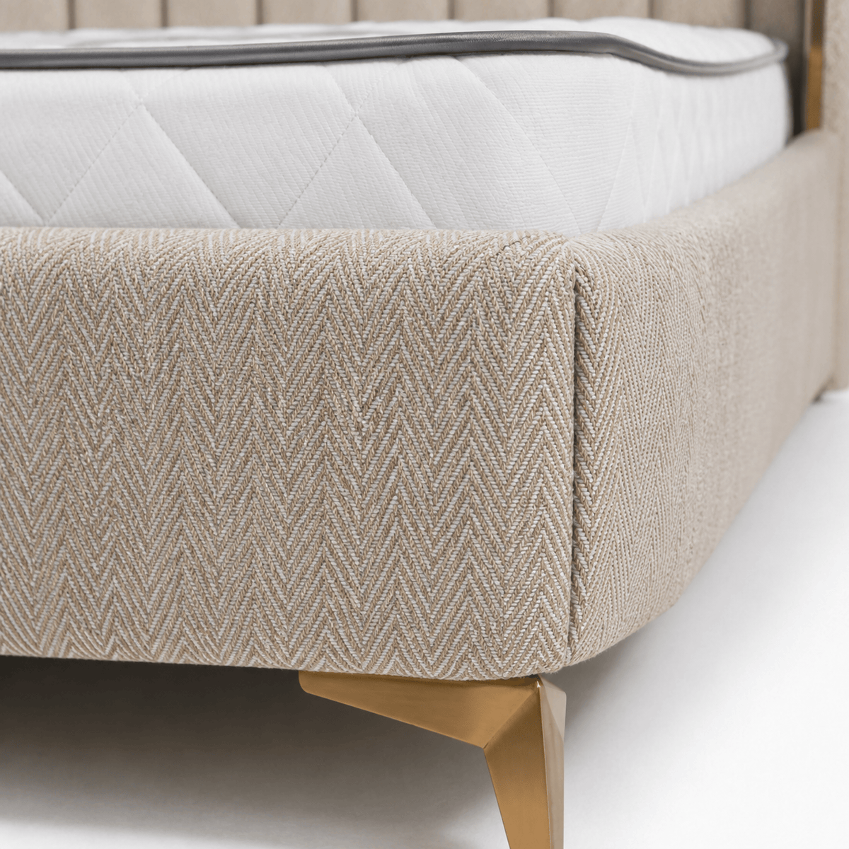 Furniture  -  Jude King Size Bedframe - Beige  -  60487291