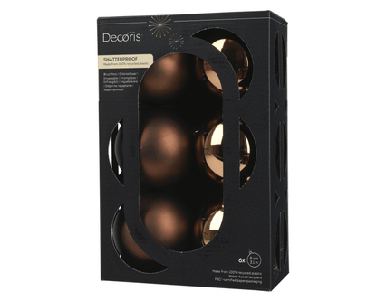 Christmas  -  Espresso Baubles Pack of 6 - 8cm  -  60487488