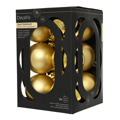 Christmas  -  Gold Baubles Pack of 12 - 6cm  -  60487477