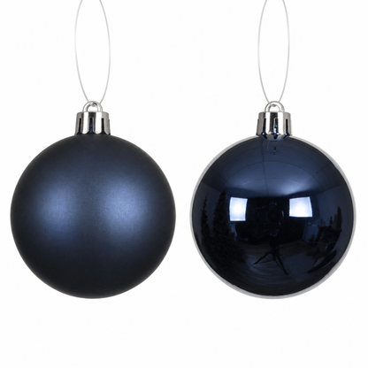 Christmas  -  Night Blue Baubles Pack of 6 - 8cm  -  60487489