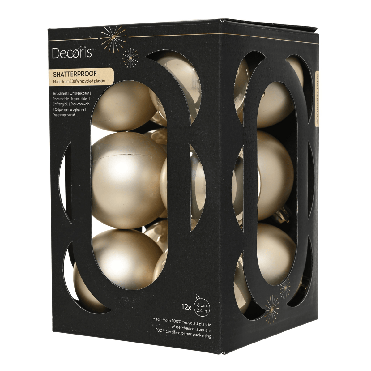 Christmas  -  Pearl Baubles Pack of 12 - 6cm  -  60487479