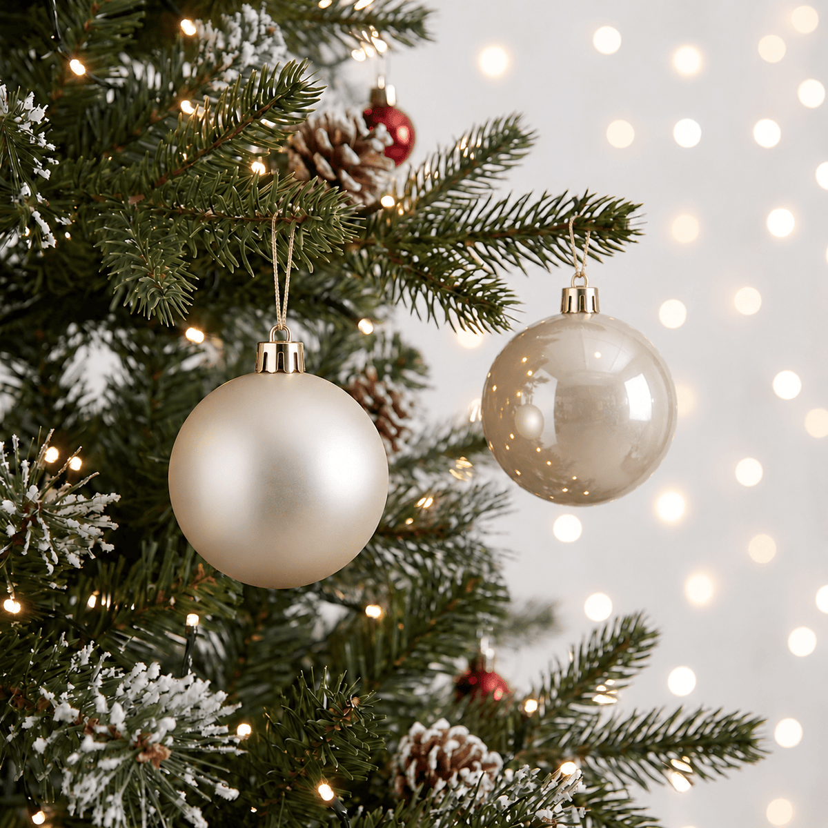 Christmas  -  Pearl Baubles Pack of 12 - 6cm  -  60487479