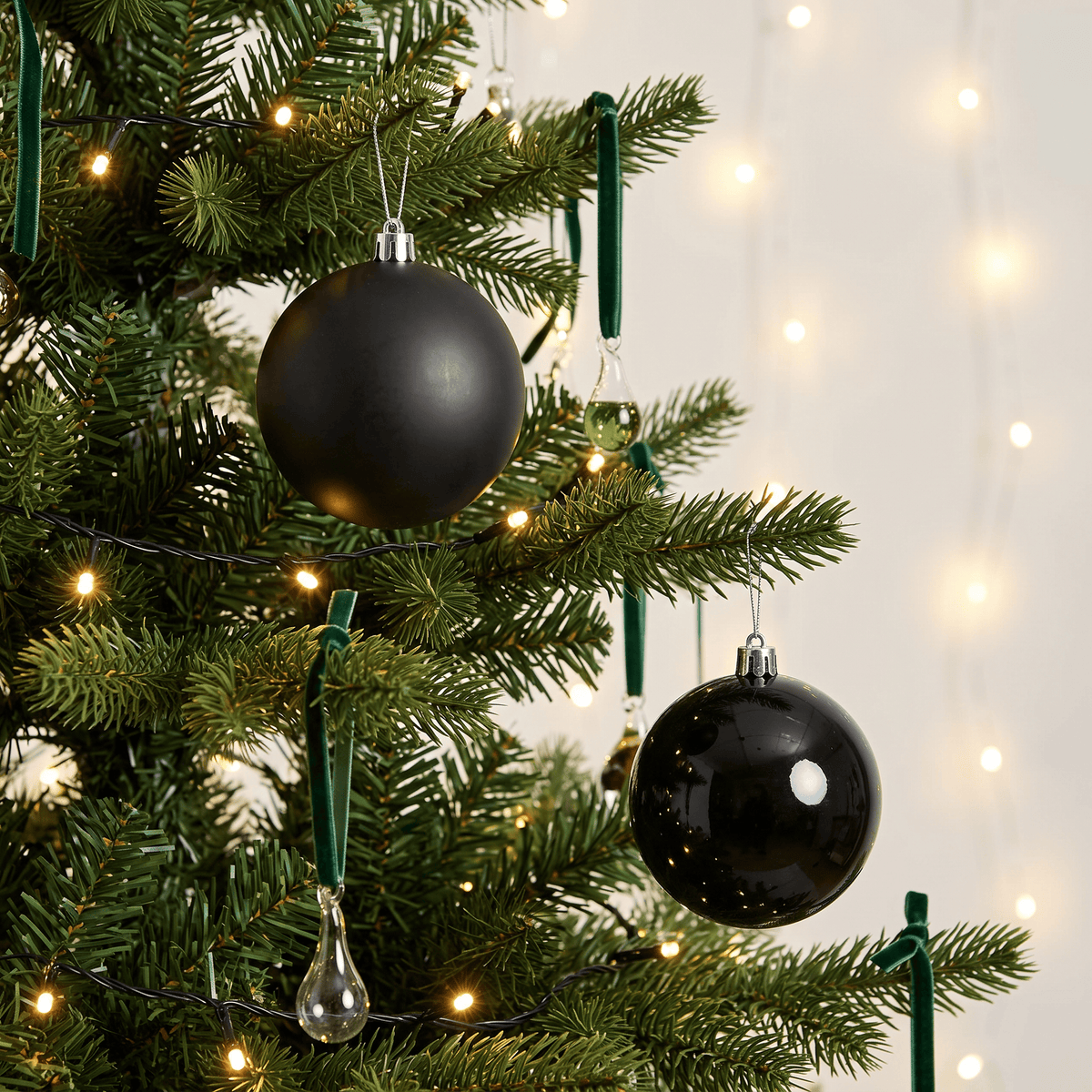 Christmas  -  Black Baubles Pack of 12 - 6cm  -  60487492