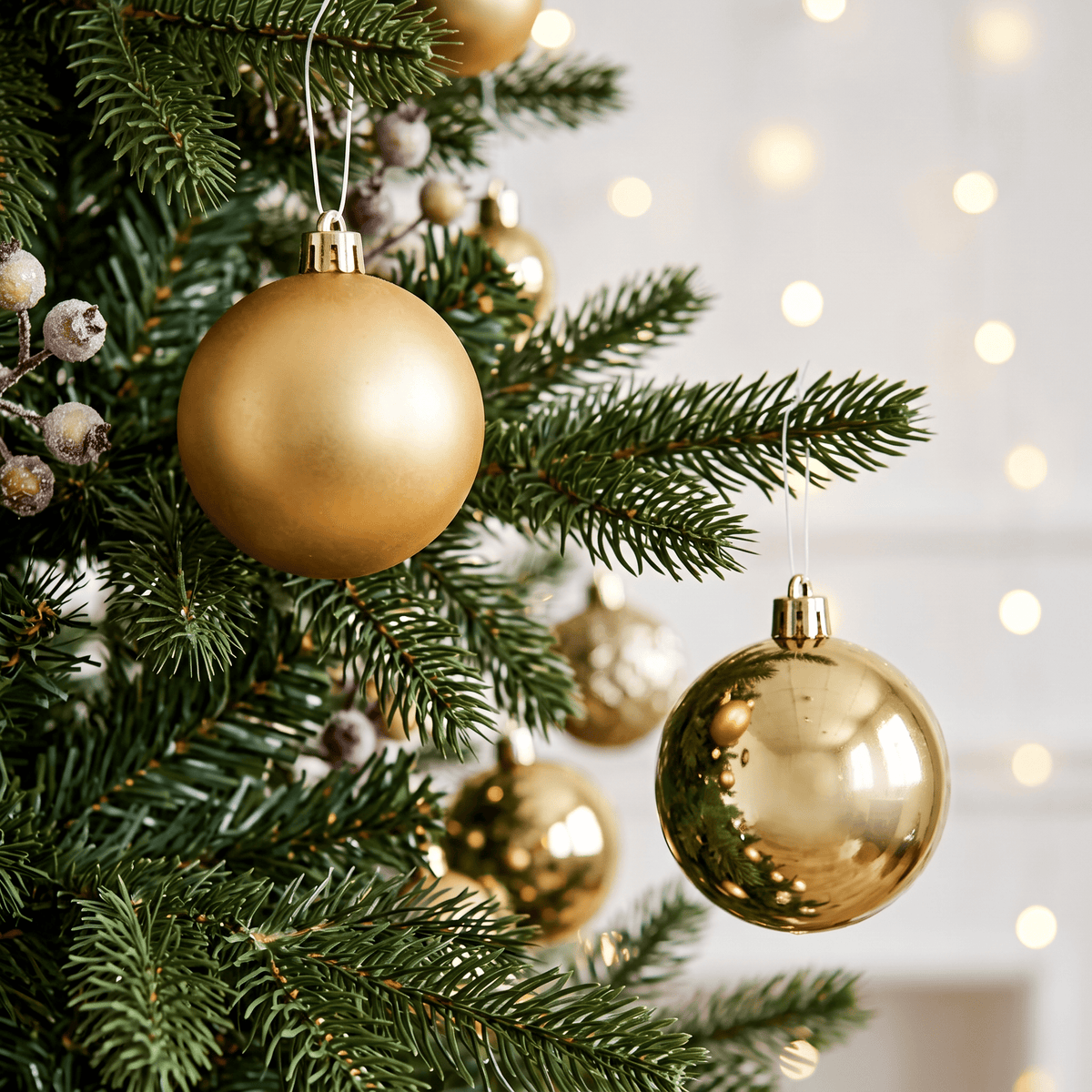 Christmas  -  Gold Baubles Pack of 12 - 6cm  -  60487477