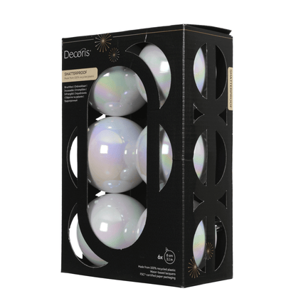 Christmas  -  White/Iris Baubles Pack of 6 - 8cm  -  60487493