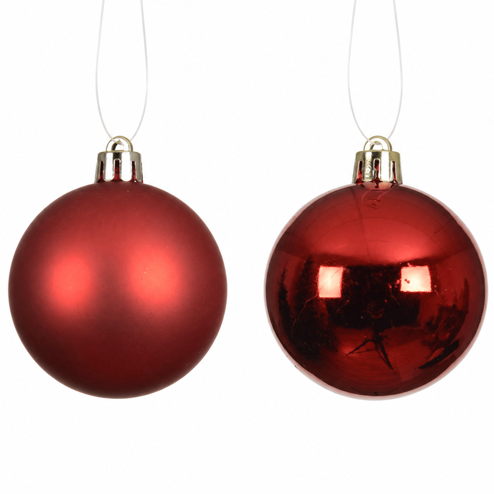 Christmas  -  Red Baubles Pack of 6 - 8cm  -  60487483