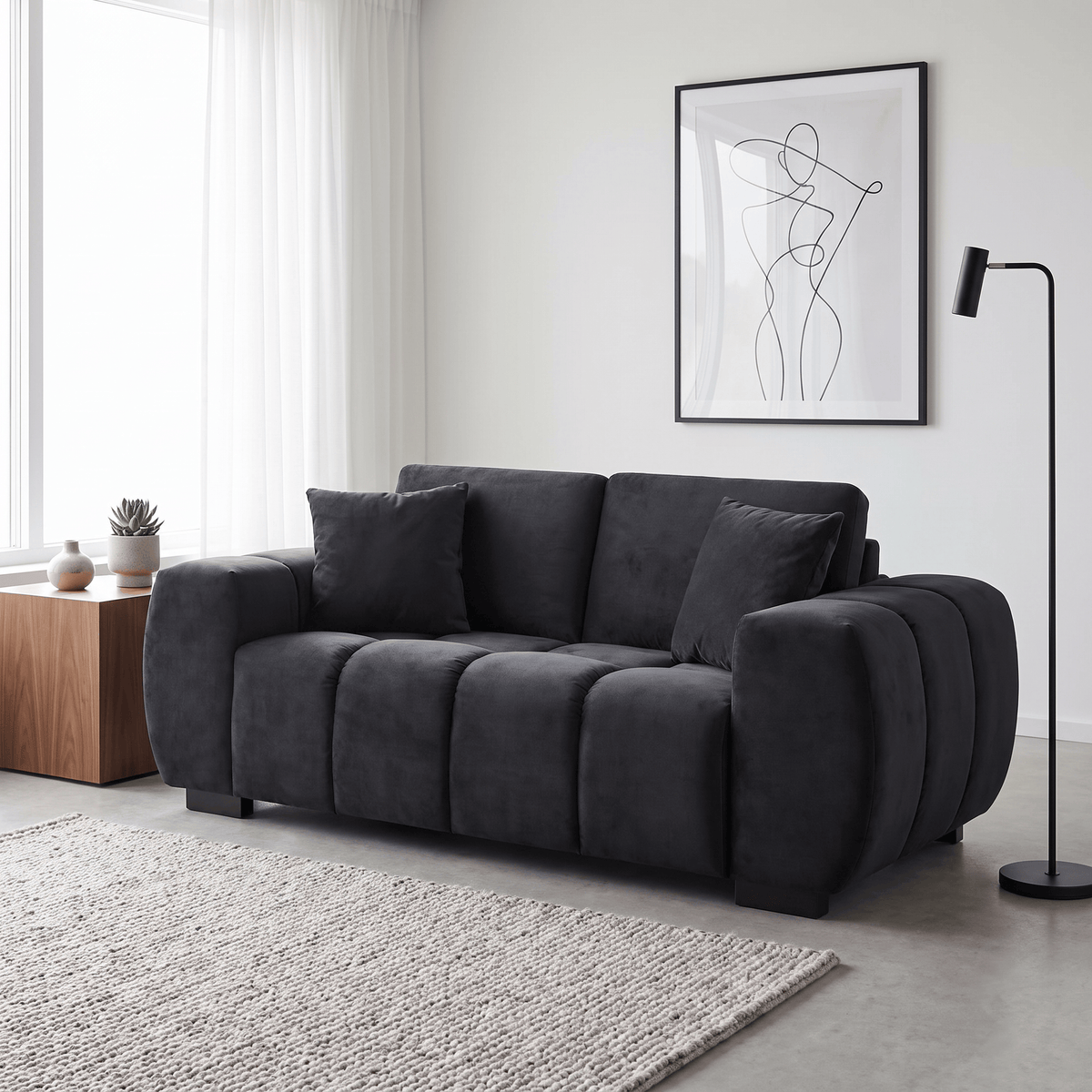 Furniture  -  Khai 2 Seater Sofa - Black  -  60486600
