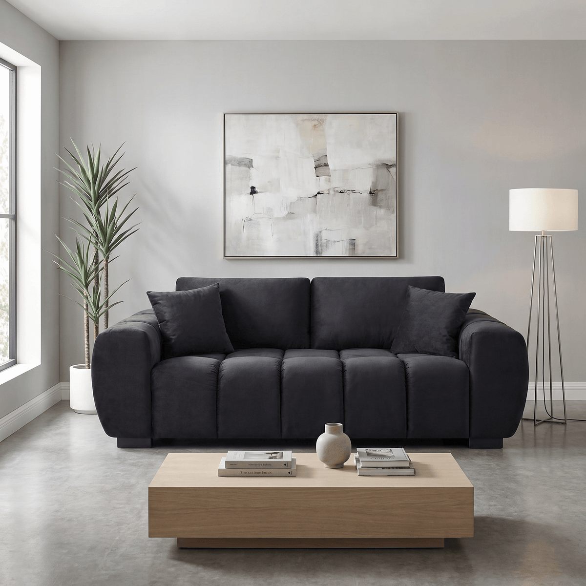 Furniture  -  Khai 3 Seater Sofa - Black  -  60486599