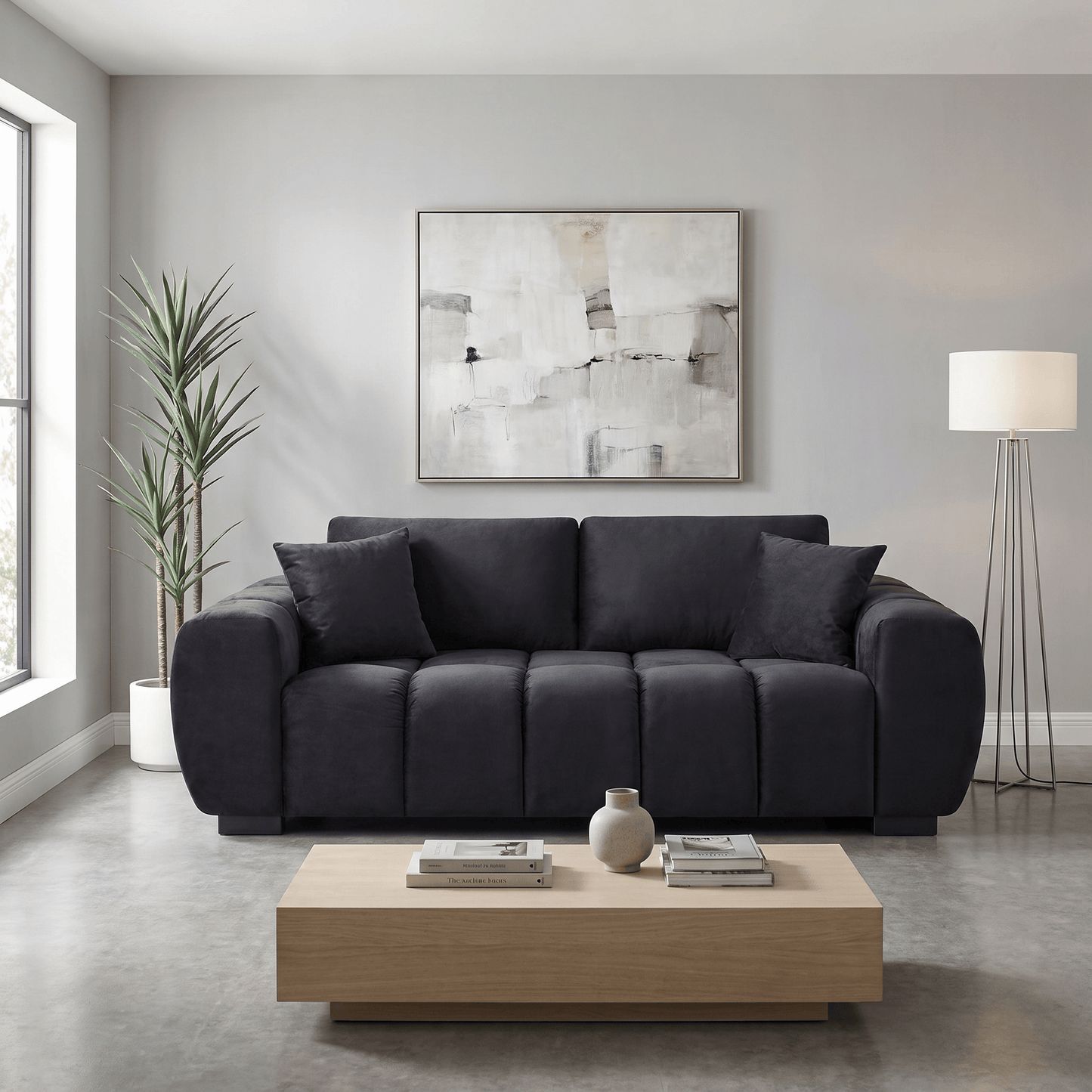 Furniture  -  Khai 3 Seater Sofa - Black  -  60486599