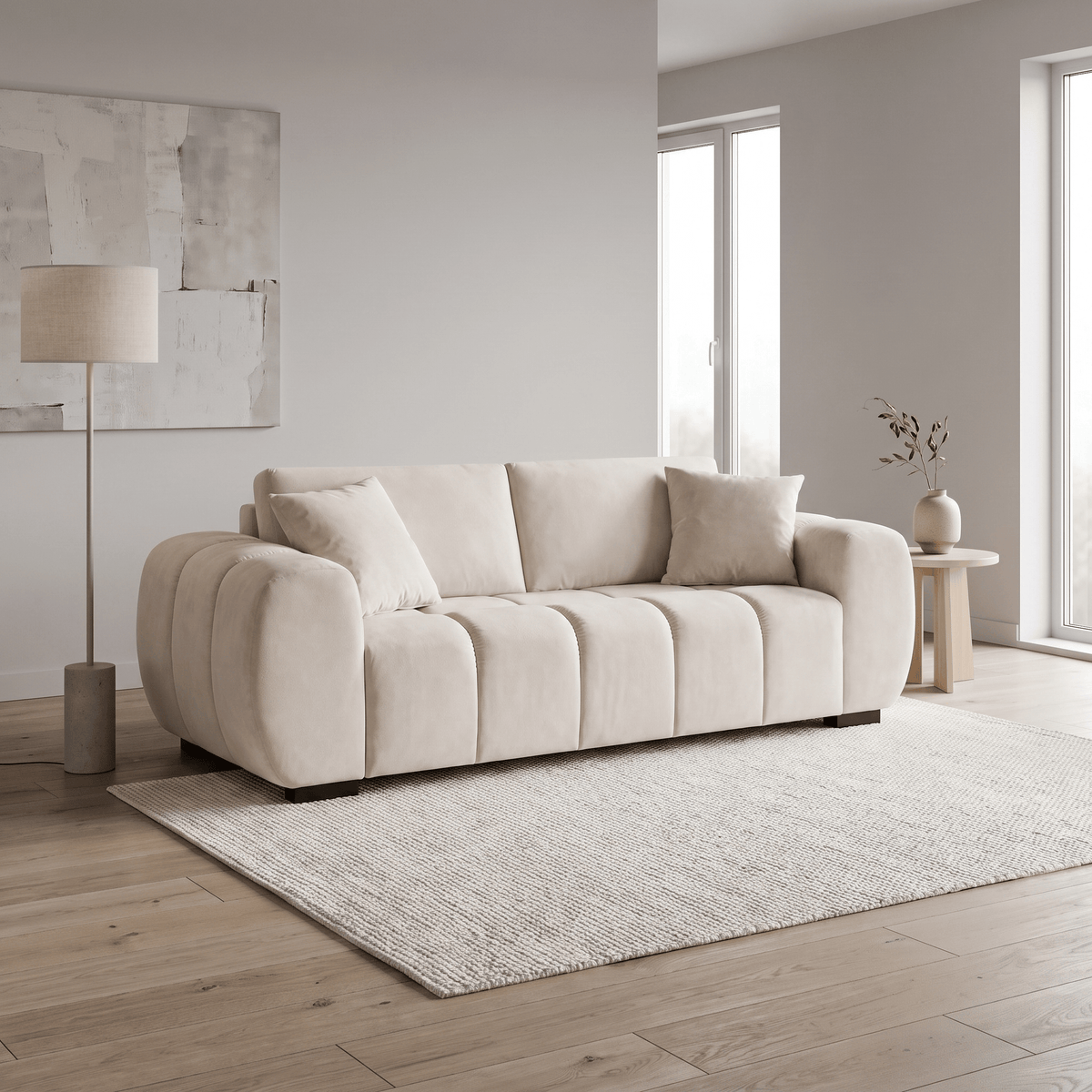 Furniture  -  Khai 3 Seater Sofa - Cream  -  60486595