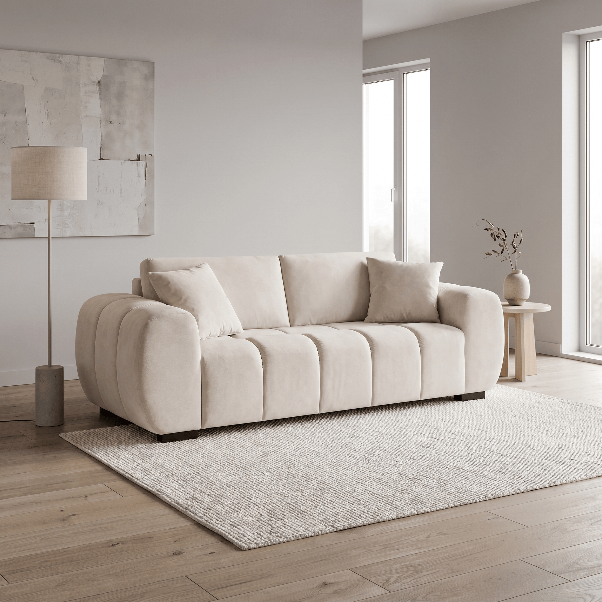 Furniture  -  Khai 3 Seater Sofa - Cream  -  60486595
