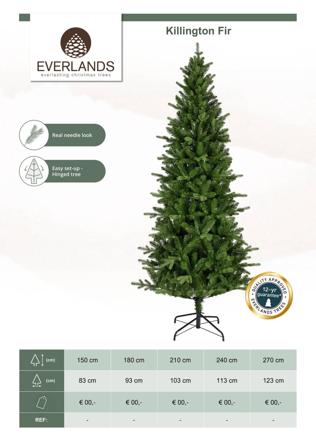Christmas  -  Everlands Killington Fir Christmas Tree - 7ft  -  60012261