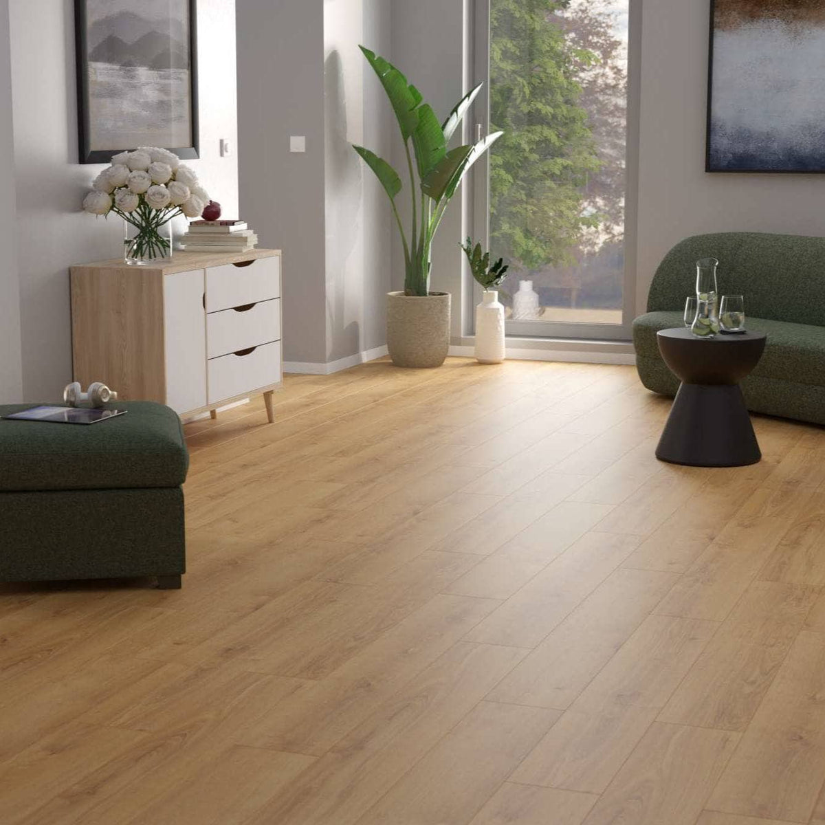 Flooring & Carpet  -  Krono Atlantic Old Camberwick Oak 8mm Laminate Flooring (2.26m² Pack)  -  60487599