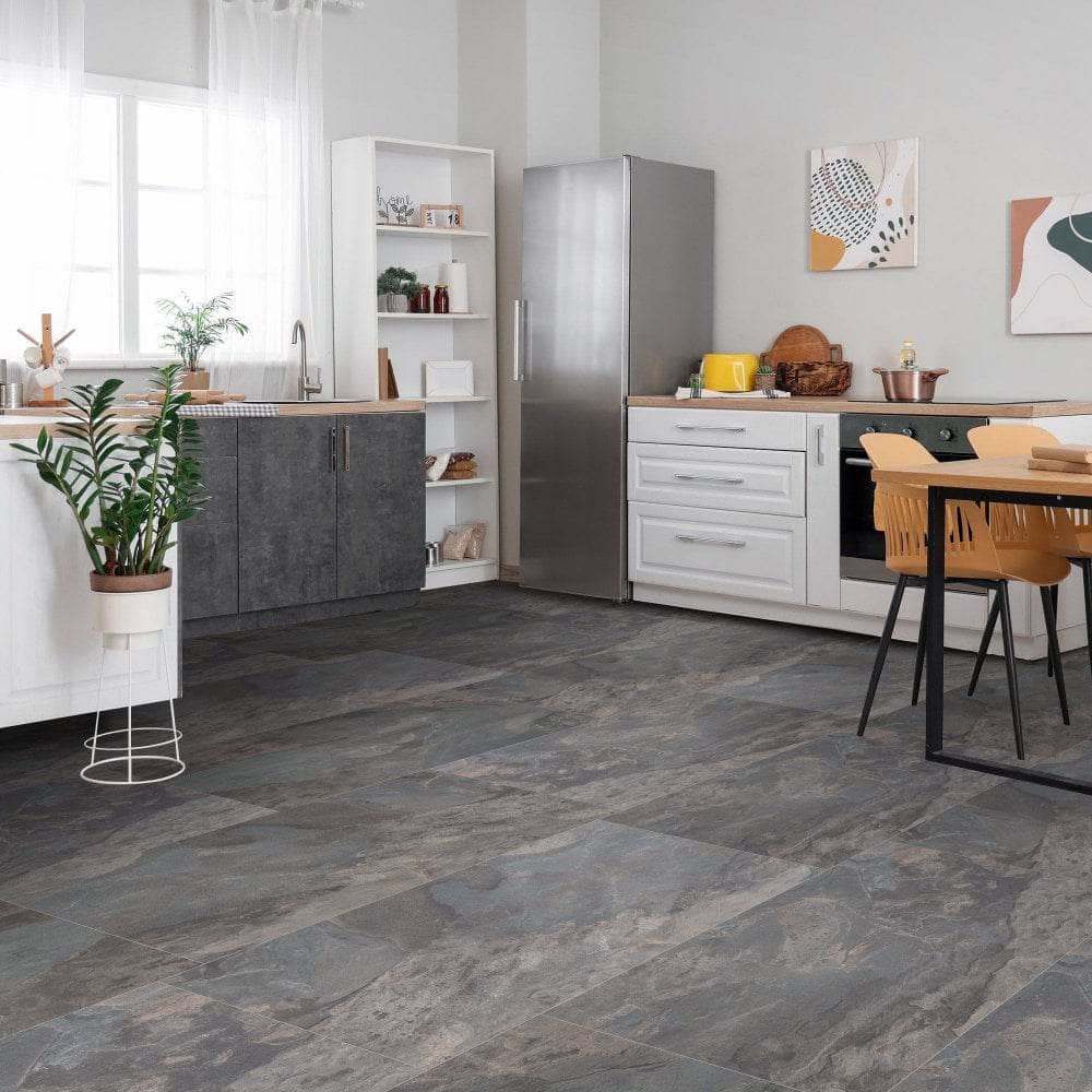 Flooring & Carpet  -  Krono Atlantic Pewter Slate 8mm Laminate Flooring (2.32m² Pack)  -  60487605