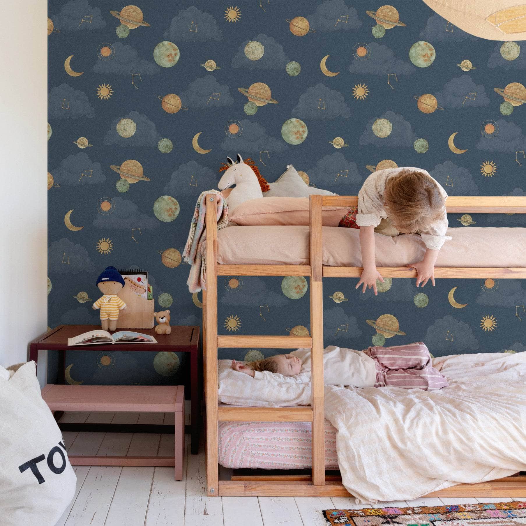 Wallpaper  -  Grandeco Maury Navy Wallpaper - LD3515  -  60369690