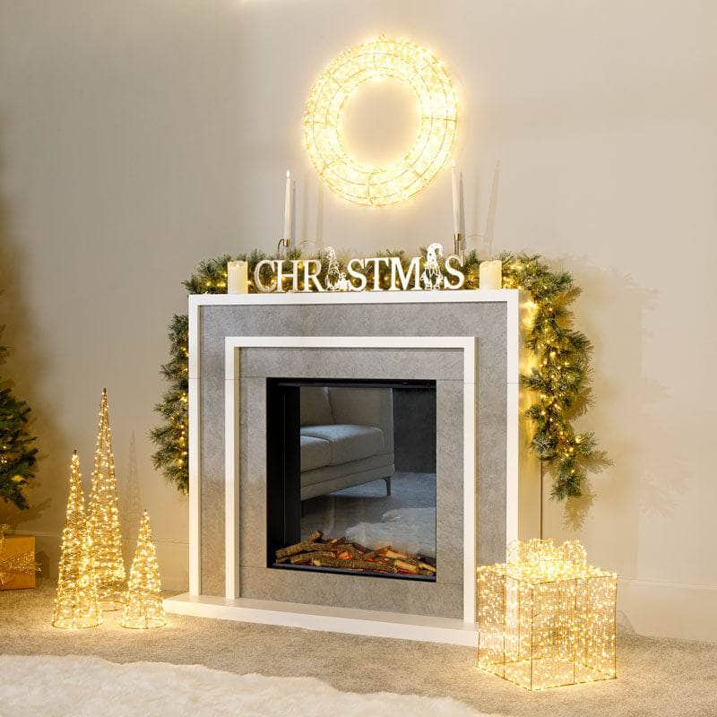 Rose Gold LED Wreath - 60cm  Taskers Online Store, Liverpool & Manchester