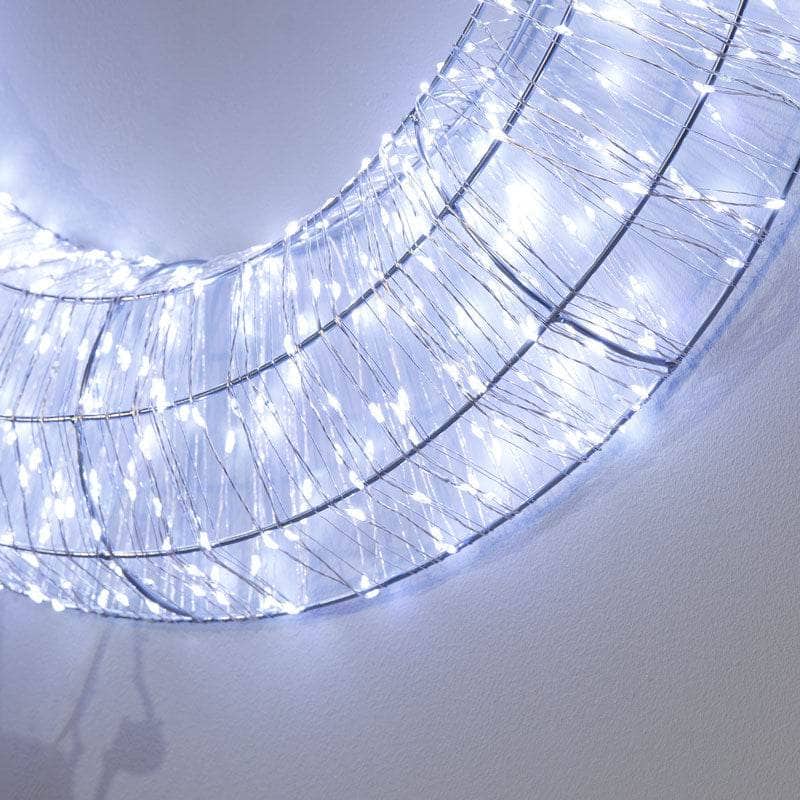 LED Silver Wreath - 60cm  -  60008382