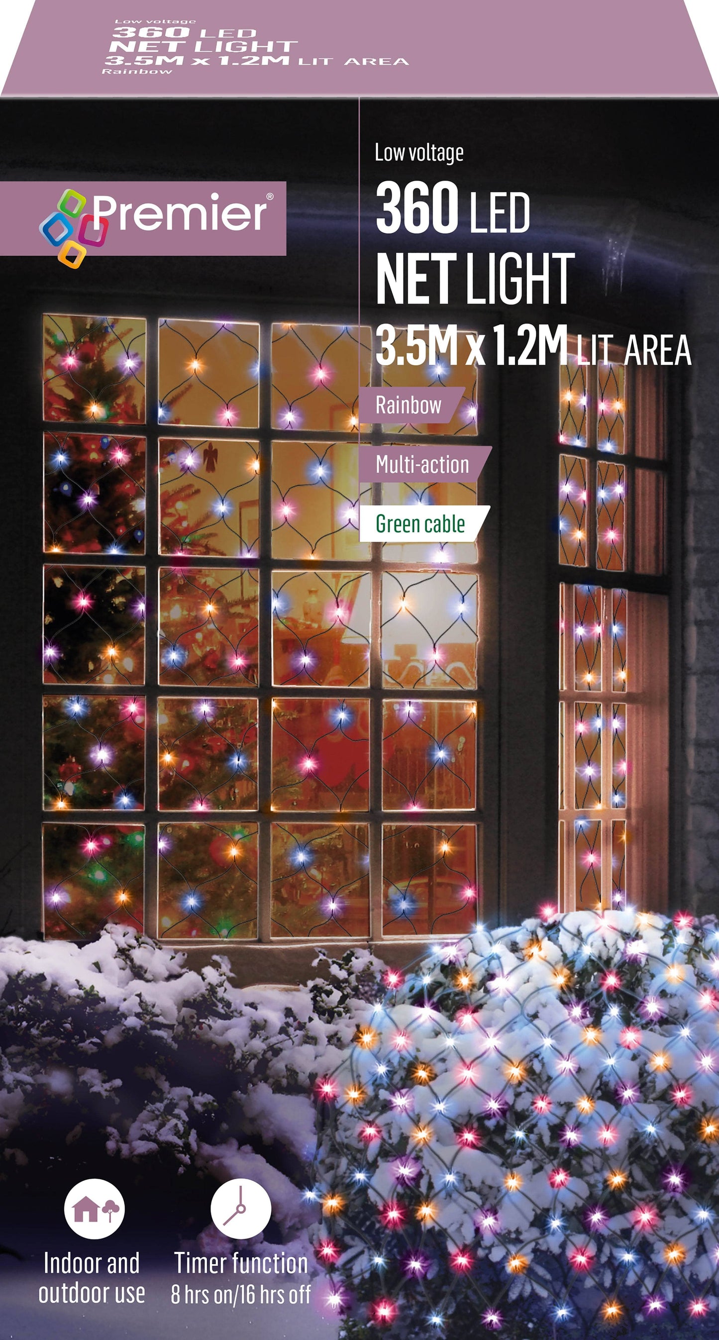 Christmas  -  Premier 360 Multi Coloured Led Net Light  -  50110181