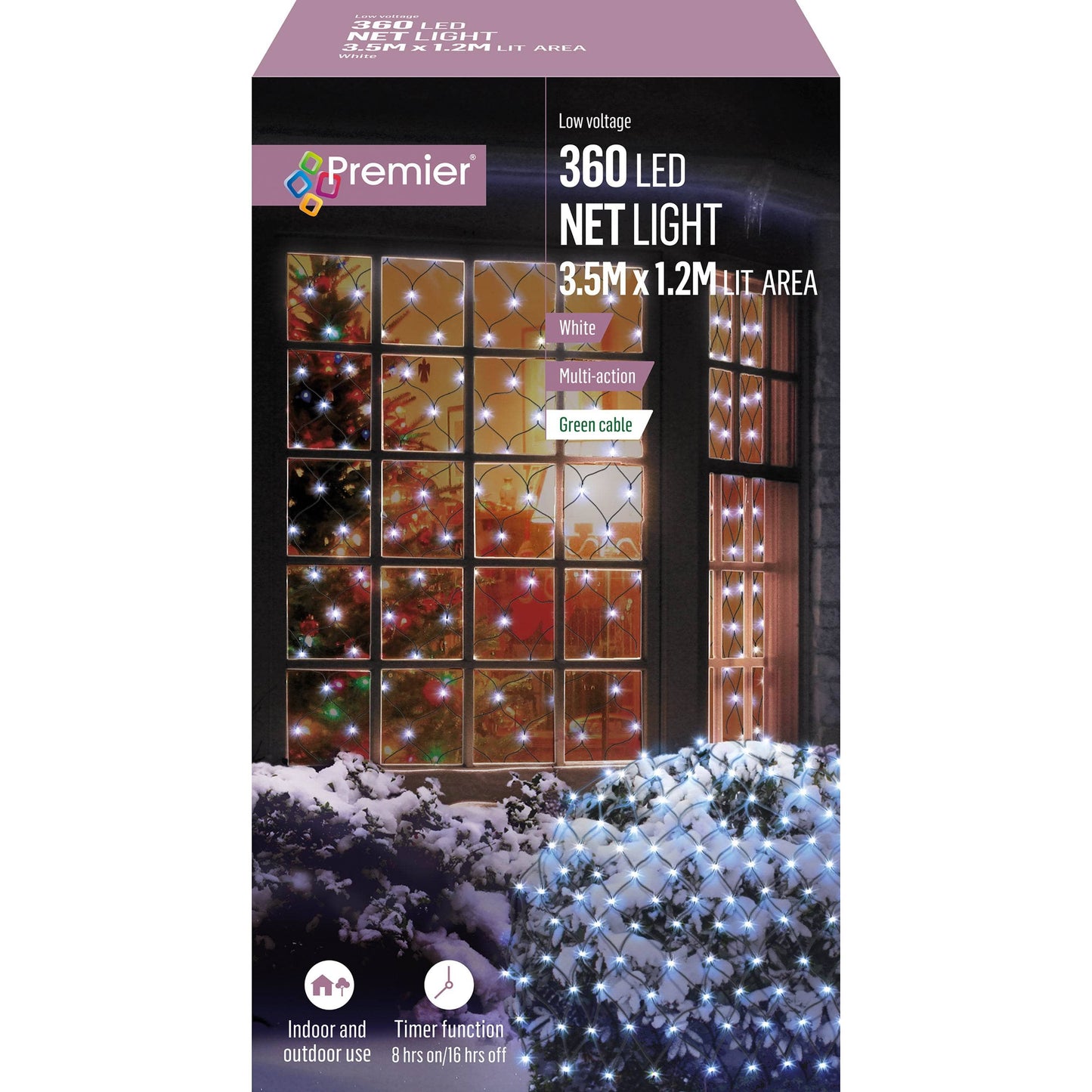 Christmas  -  360 White Multi Action Led Christmas Net Light  -  50110182