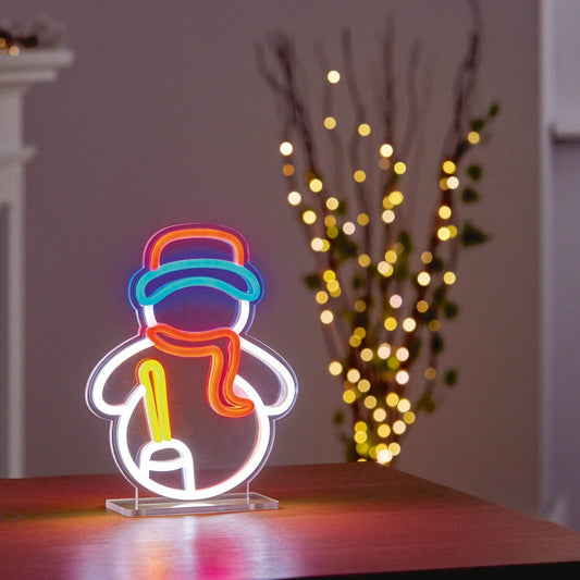 Christmas  -  Snowman Tabletop Neon Sign - 25cm  -  60484035
