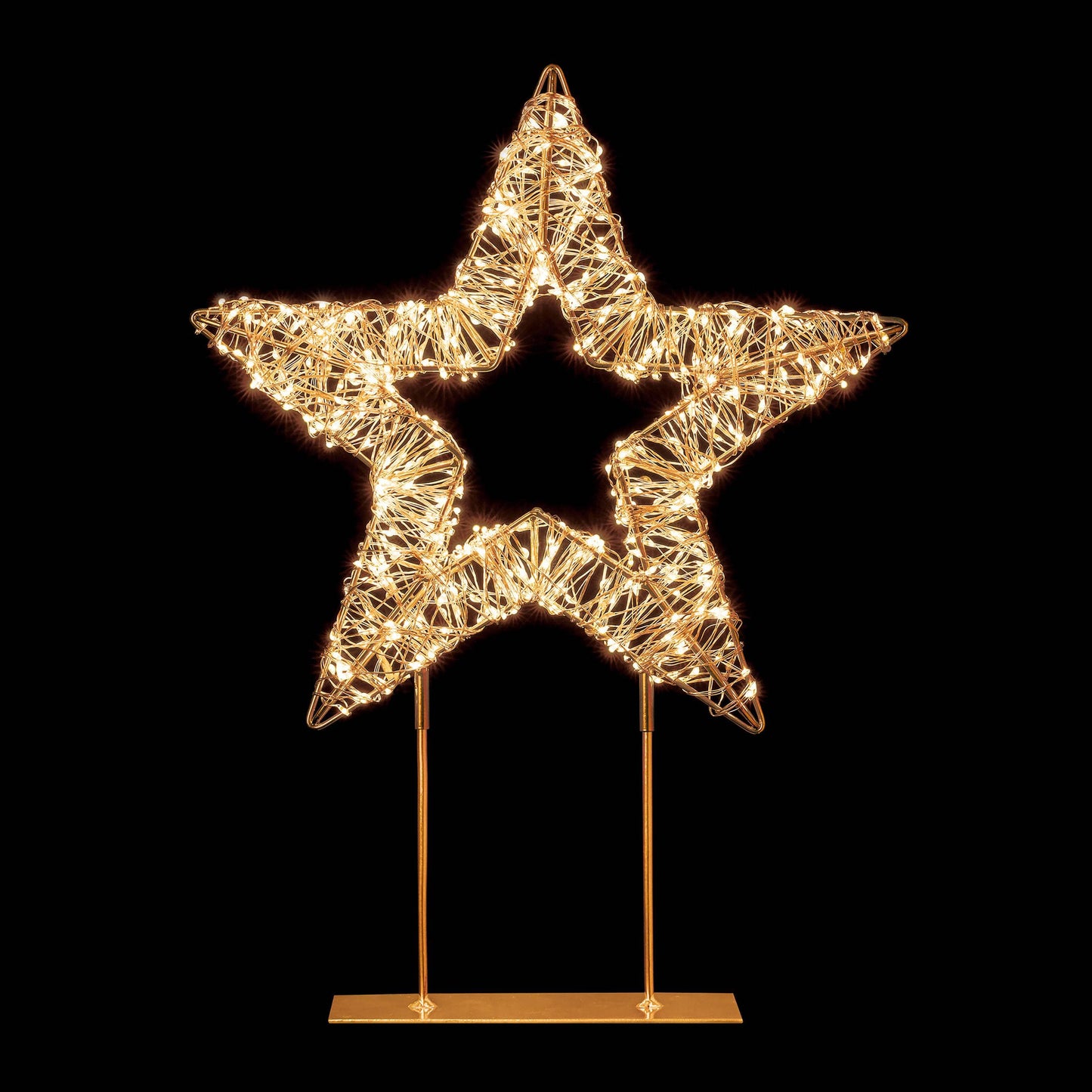 Christmas  -  Rose Gold Star Table Top LED Decoration - 45cm  -  60484041