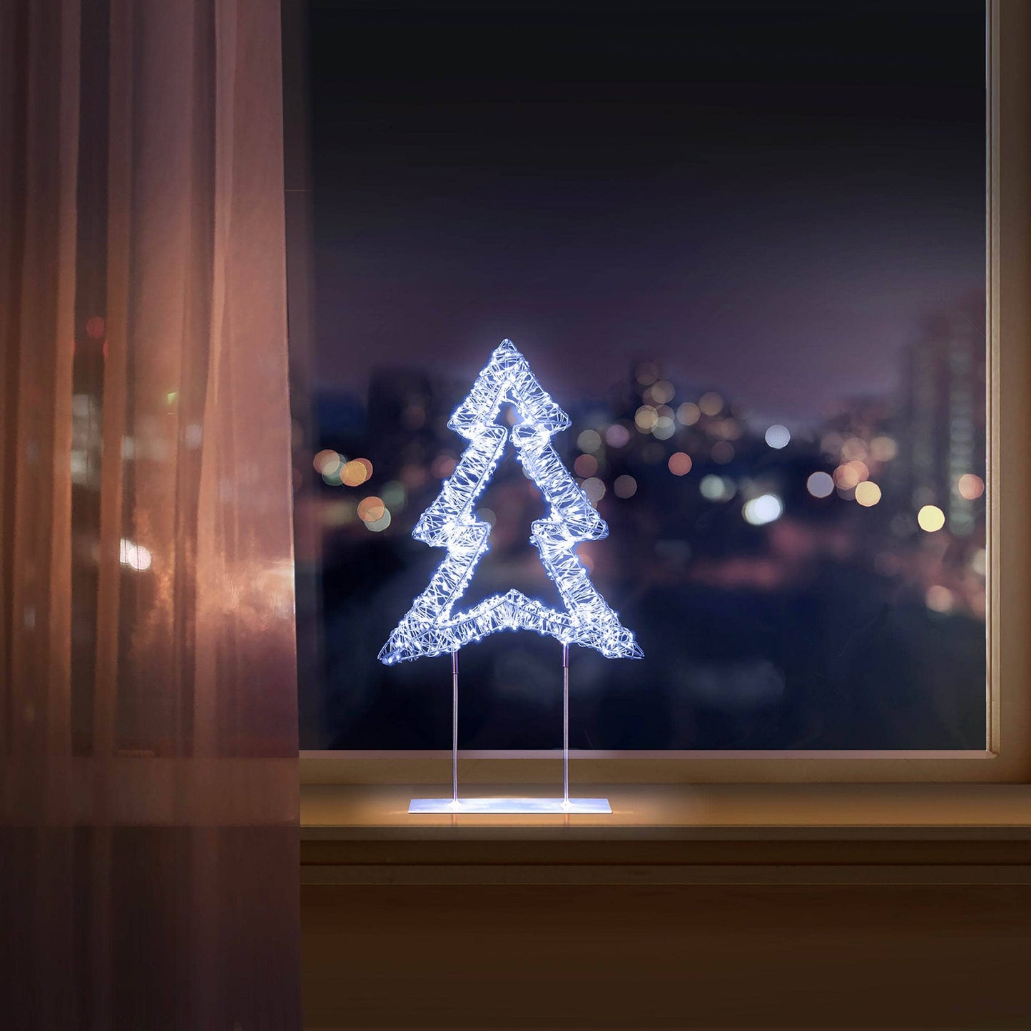 Christmas  -  Silver Christmas Tree Table Top LED Decoration - 45cm  -  60484045