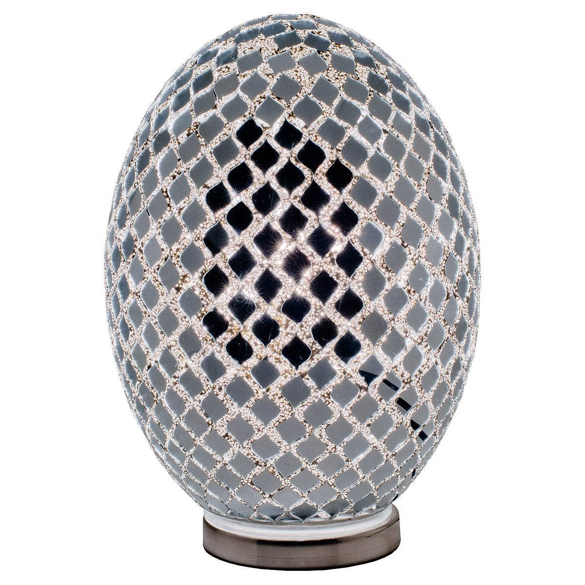 Lights  -  Large Mosaic Glass Egg Lamp – Mirrored  -  50153421