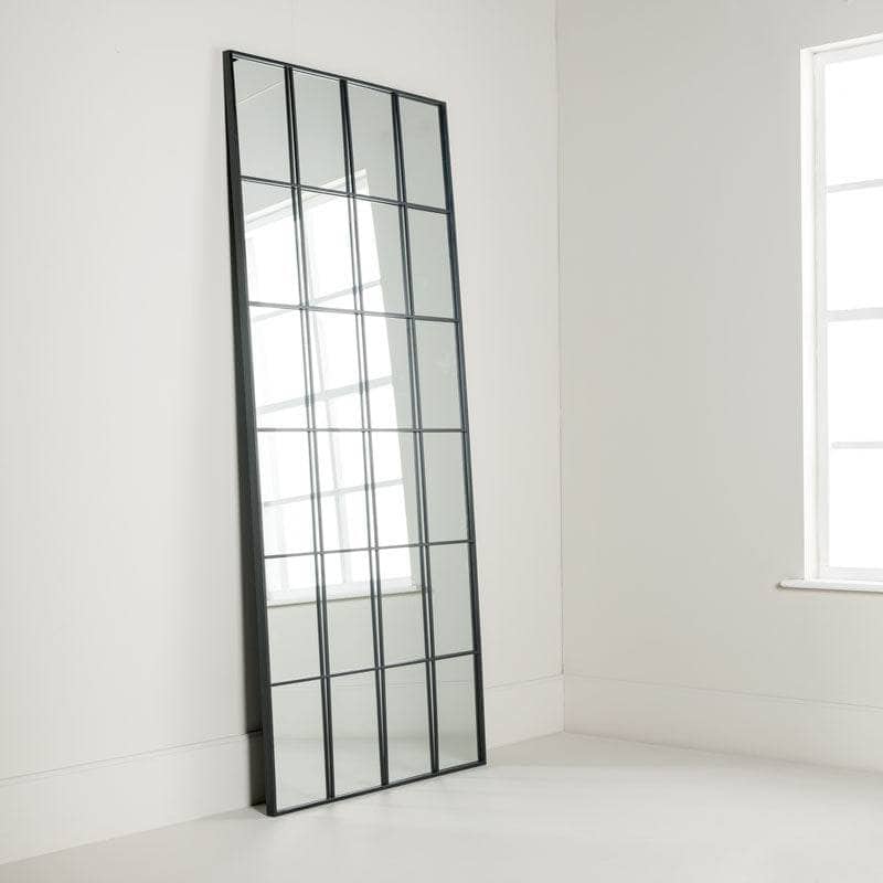 Homeware  -  Large Squared Window Mirror - Black  -  60008292