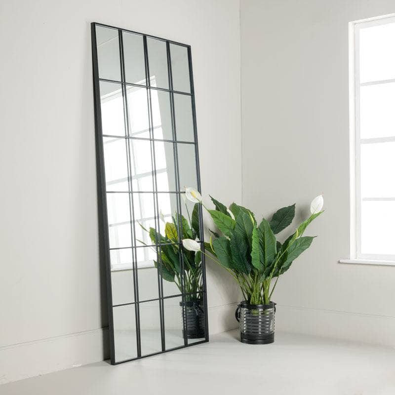 Homeware  -  Large Squared Window Mirror - Black  -  60008292