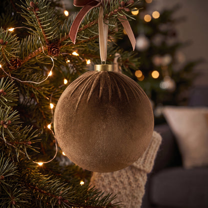 Velvet Bauble - Brown - 20cm