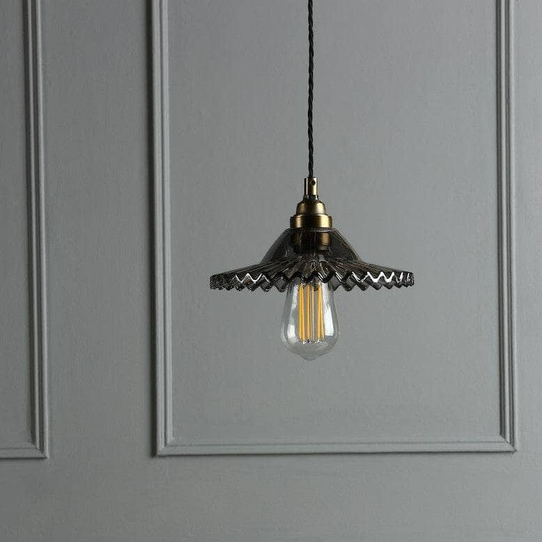Lights  -  Laura Ashley Pippa Smoked Glass Ceiling Pendant  -  60006238