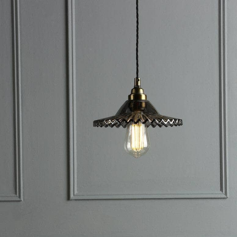 Lights  -  Laura Ashley Pippa Smoked Glass Ceiling Pendant  -  60006238