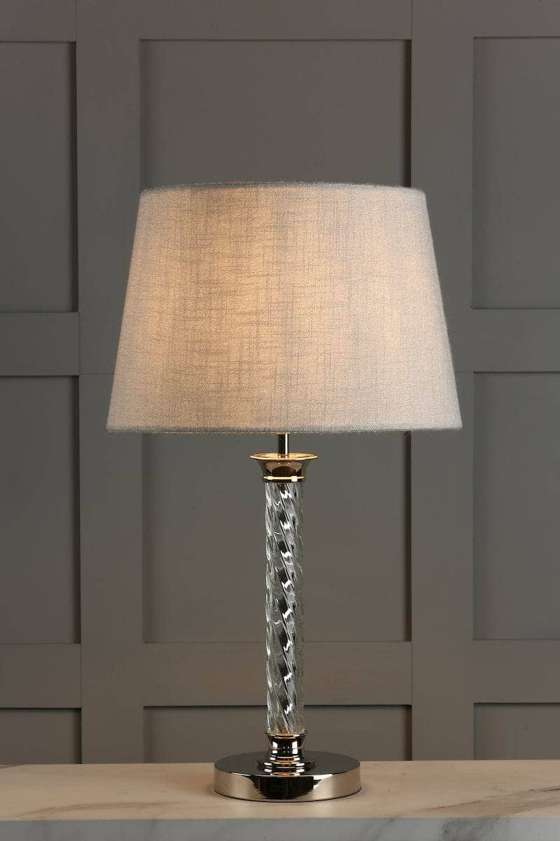 Lights  -  Laura Ashley Silver Louis Table Lamp  -  60002554