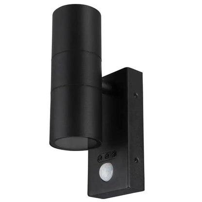 Lights  -  Leto Wall Light With PIR - Black  -  60010118