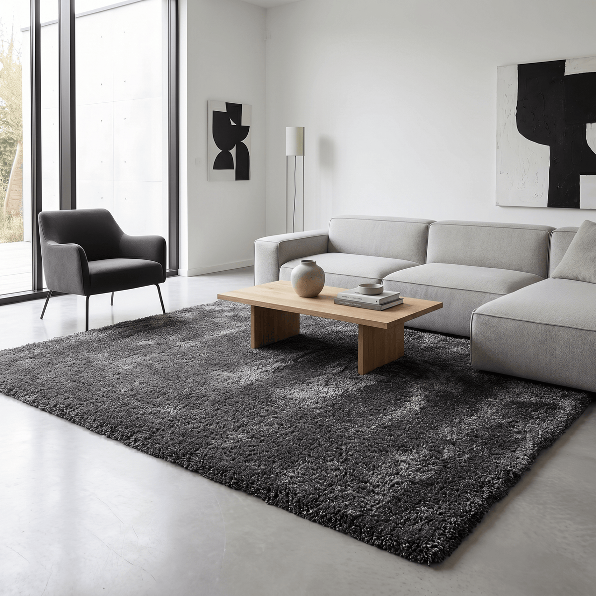 Rugs  -  IK Serenade Dark Grey Rug - Multiple Size  - 