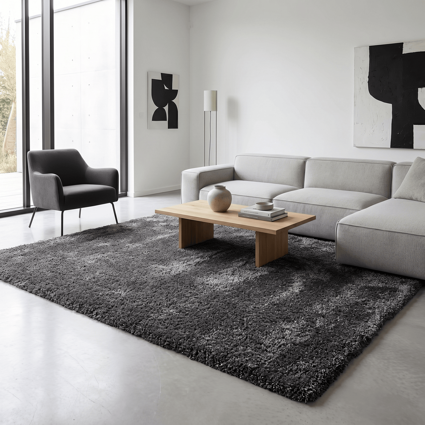 Rugs  -  IK Serenade Dark Grey Rug - Multiple Size  - 