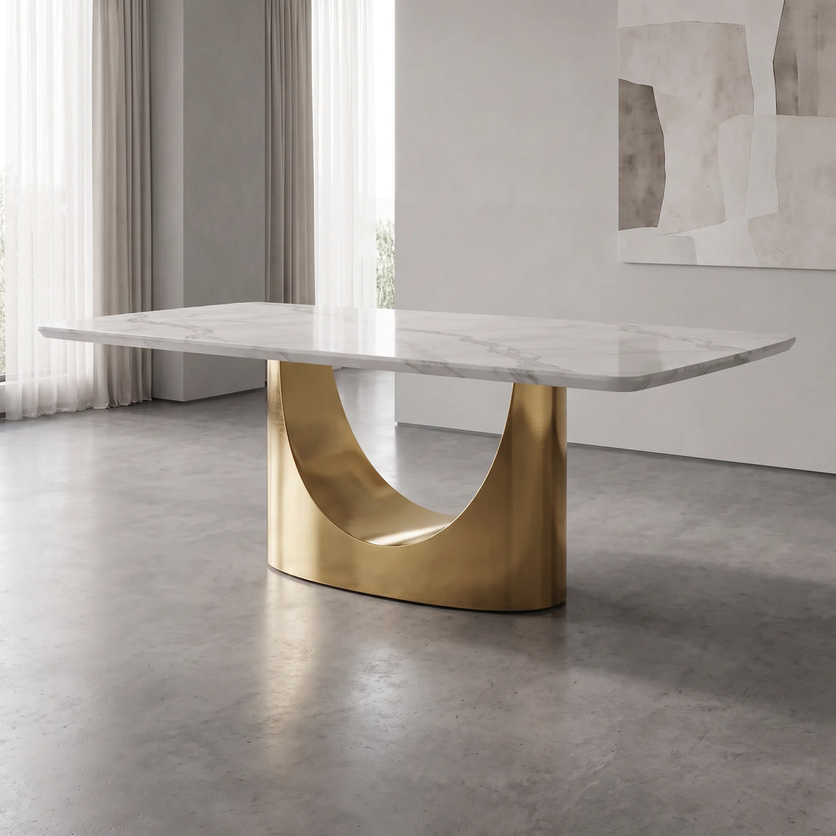 Furniture  -  Lorenzo 200cm Dining Table - Gold  -  60487315