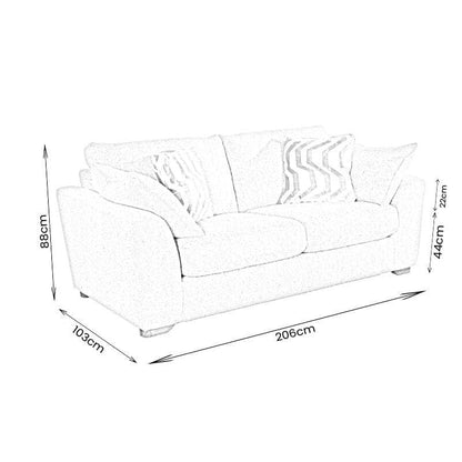 Furniture  -  Louisiana 2.5 Seater Sofa - Grey  -  60013370
