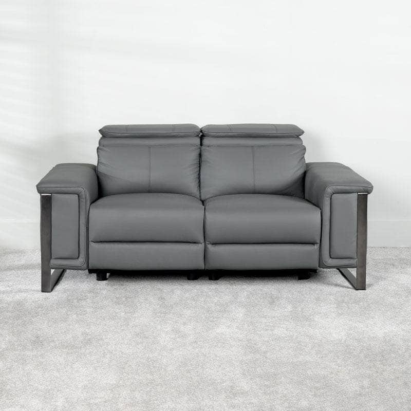 Furniture  -  Lucca 2 Seater Power Recliner Sofa - Grey  -  60008953