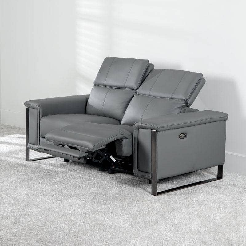 Furniture  -  Lucca 2 Seater Power Recliner Sofa - Grey  -  60008953