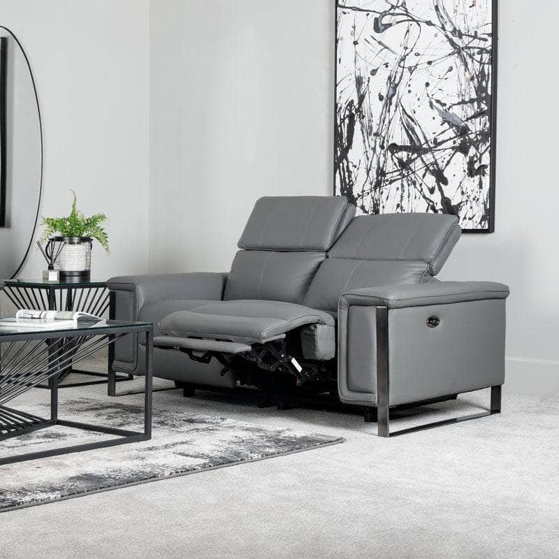 Furniture  -  Lucca 2 Seater Power Recliner Sofa - Grey  -  60008953