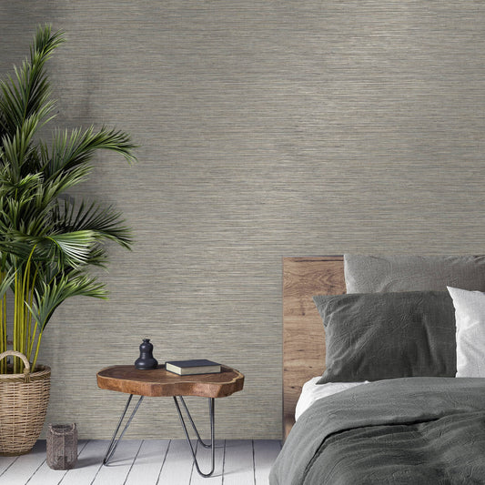 Wallpaper  -  Fine Decor Fusion Plain Stone Grey Wallpaper - M1767  -  60011216