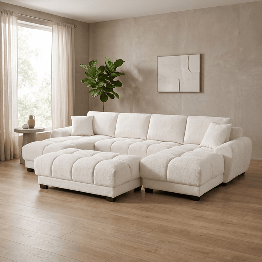 Furniture  -  Maeve U-Shape Ottoman Sofa - Cream  -  60486573